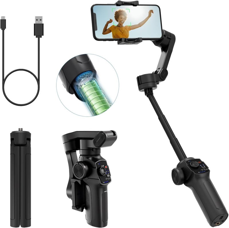 COMITOK L9, Gimbal Stabilizer for Smartphone, Built-in Extension Rod & Tripod, Gimbled iPhone Holder Stabilizer, Portable and Foldable, Face/Object Tracking Gimbal for Android and iPhone 16 Pro Max - Image 1